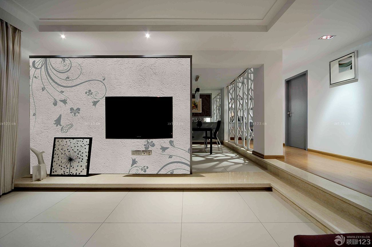 精选硅藻泥电视背景墙装修效果图大全0装修图-土巴兔装修效果图