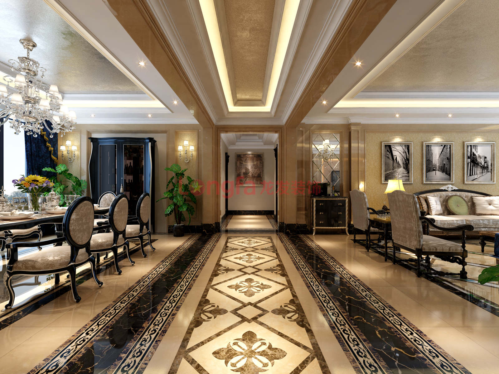 走廊过道地板砖装饰设计效果图片_装信通网效果图