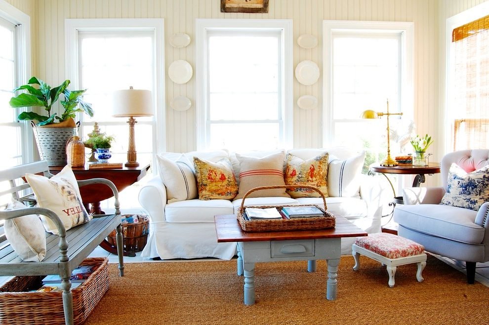 温馨客厅地毯与沙发搭配图片