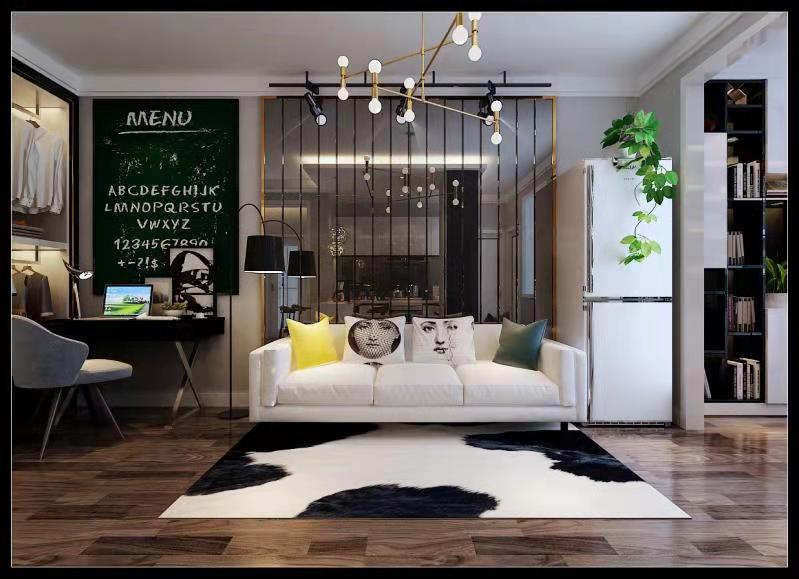 现代简约风格时尚二居客厅木地板装修效果图