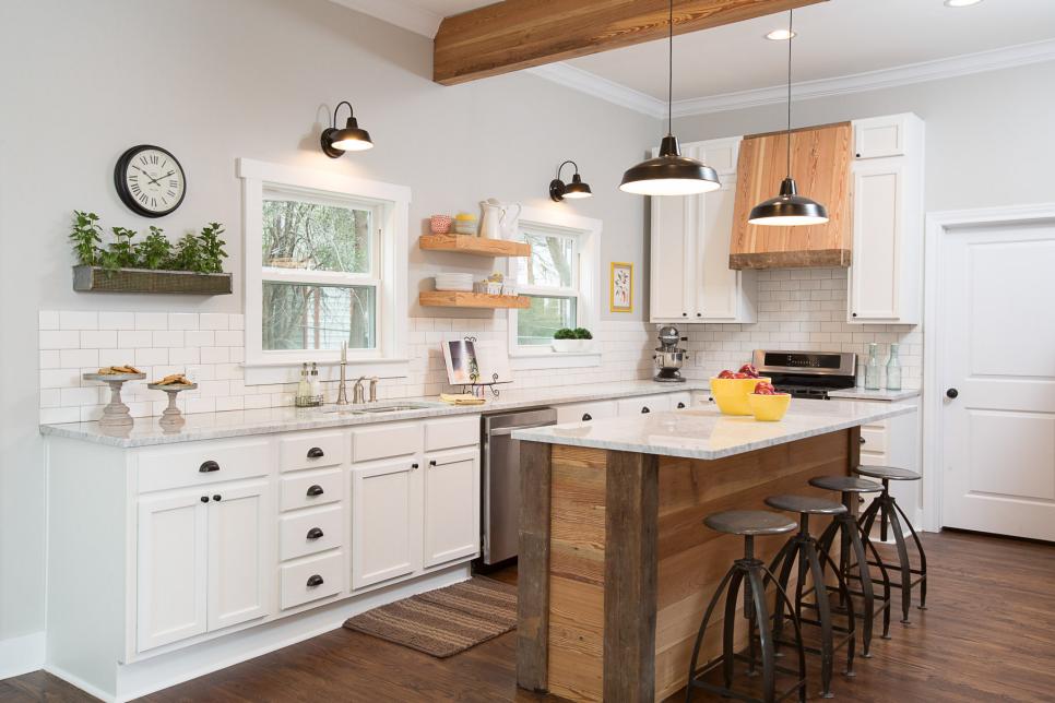 2019北欧风格开放式厨房空间白色橱柜设计图片