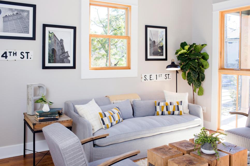 2019温馨北欧风格跃层客厅沙发墙布置图片