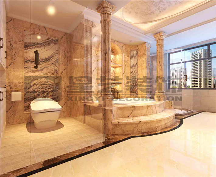 500平米欧式风格别墅浴室背景墙装修效果图