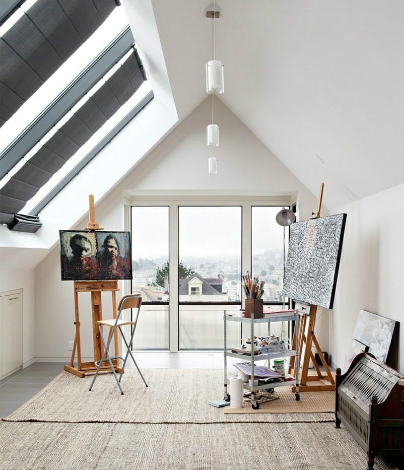 北欧风格斜顶阁楼天窗设计图片