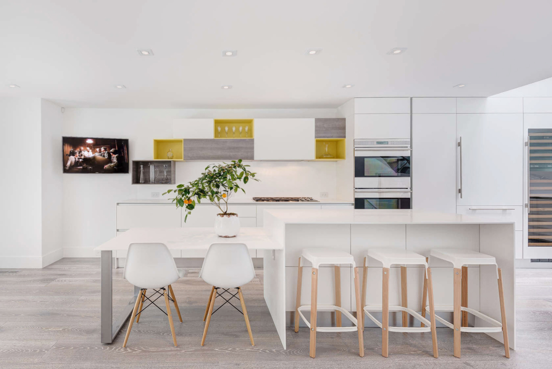 别墅现代简约风格开放式厨房装修效果图片