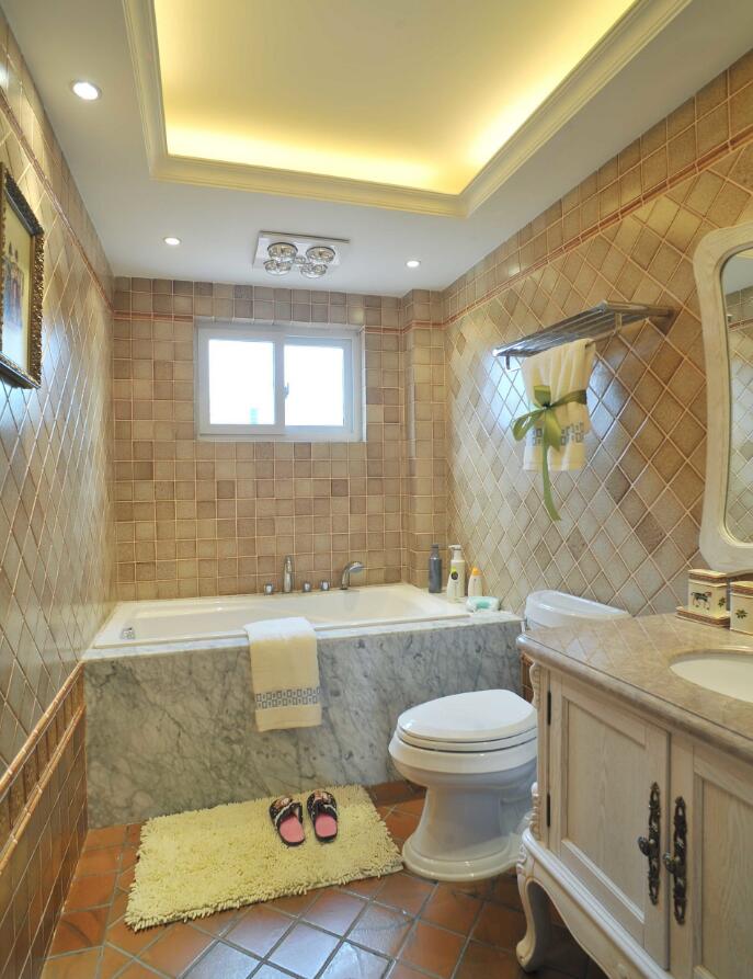 成都豪宅别墅美式风格浴室装潢设计