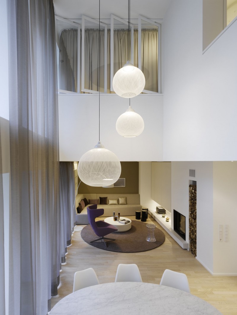 复式别墅现代风格客厅灯具设计效果图