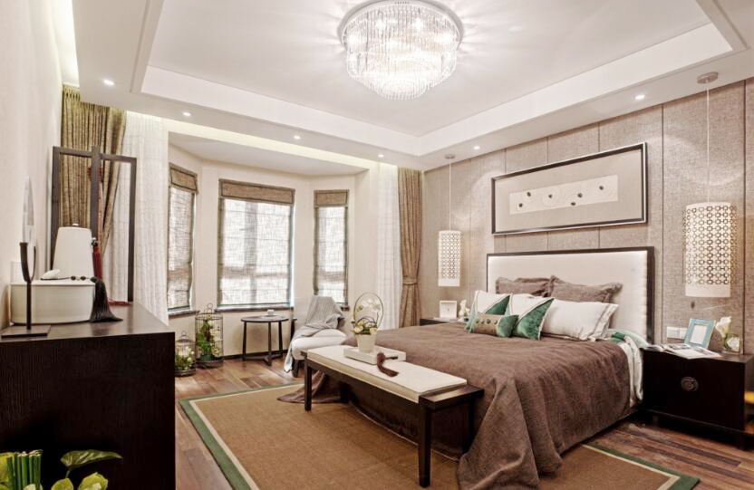 高层大户型新中式风格卧室装修效果图