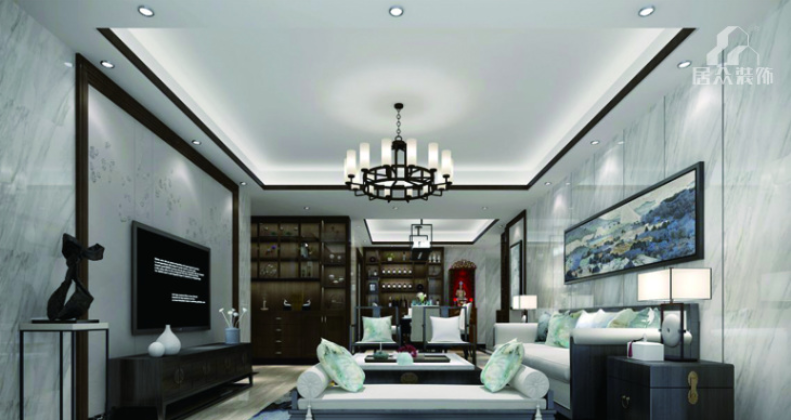 横琴新家园160㎡现代简约客厅装修效果图