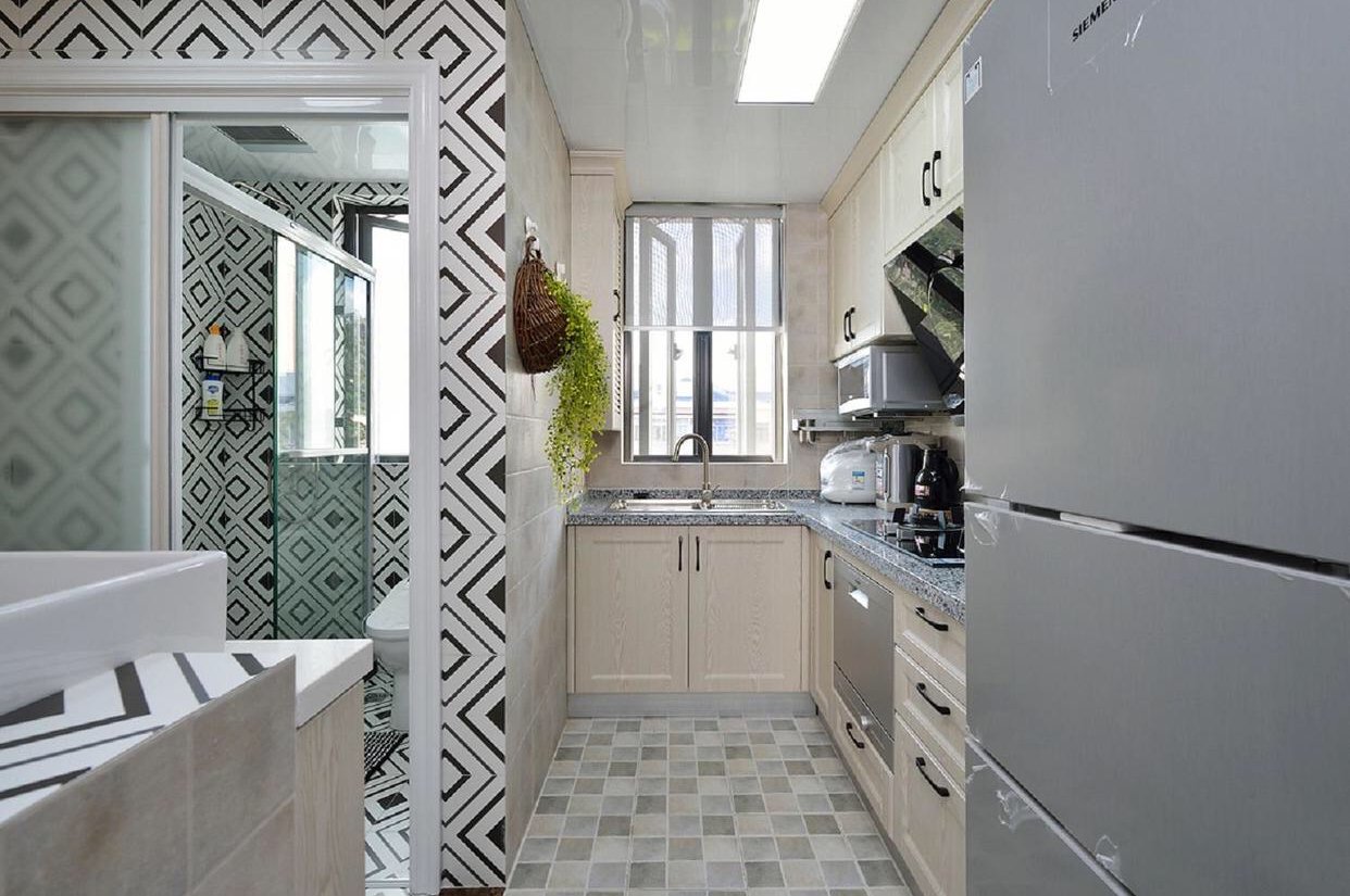 家庭厨房L型整体橱柜效果图片一览