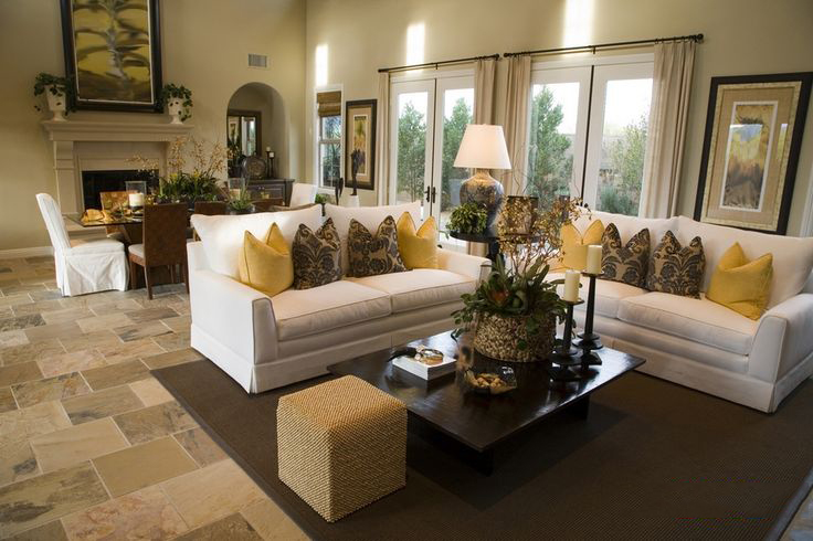 家装别墅客厅白色美式沙发效果图