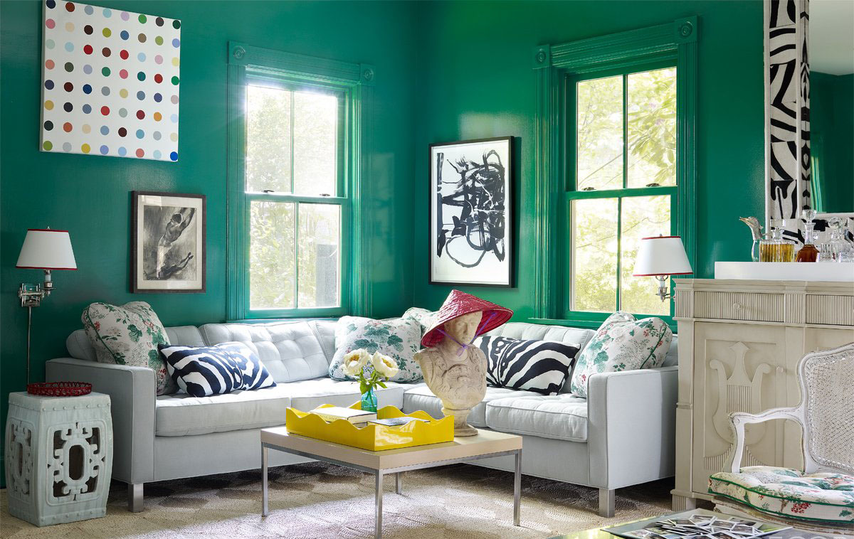 客厅转角沙发墙面漆颜色效果图