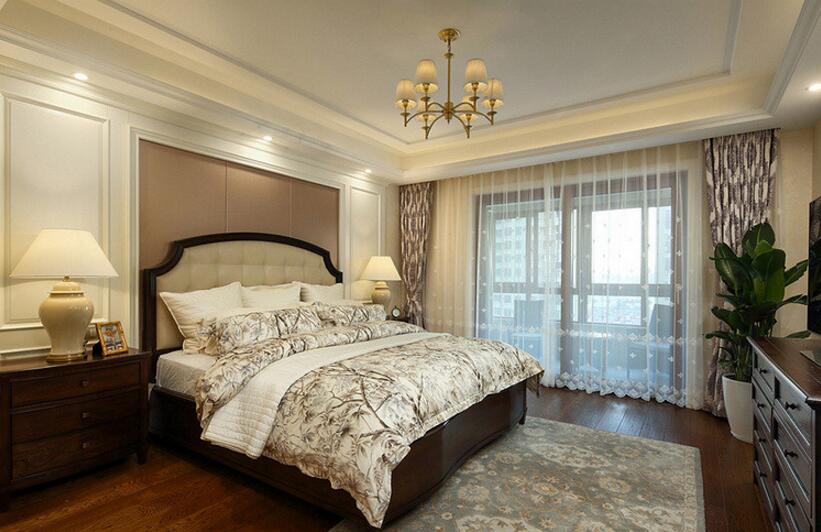 美式风格住宅卧室纱帘装修设计图一览