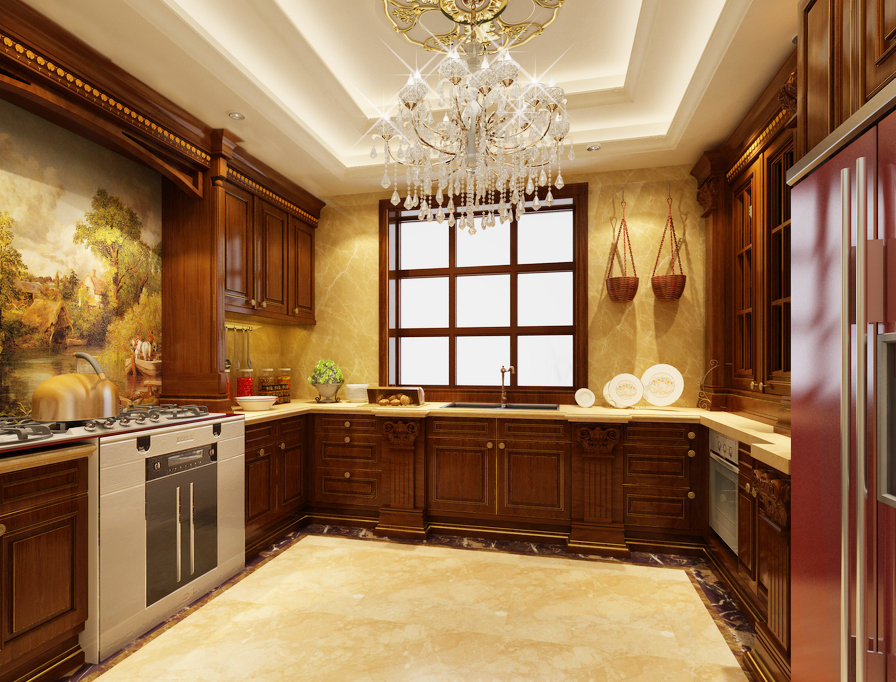 欧式别墅室内设计厨房橱柜装修效果图片