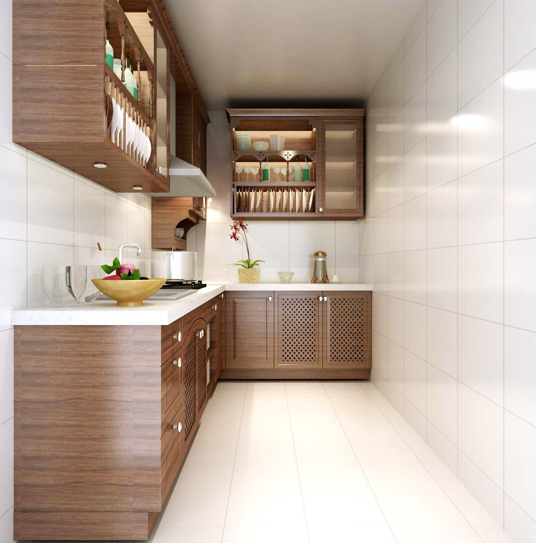 绿色厨房橱柜设计图_齐家网装修效果图