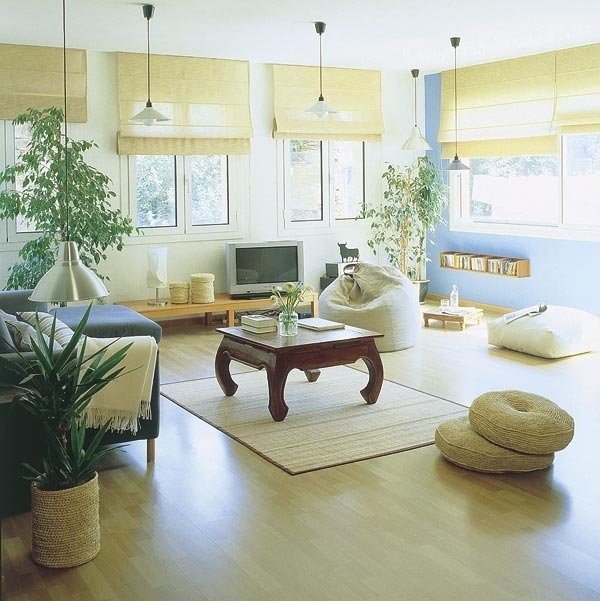 日式风格65平米小户型客厅茶几布置图片