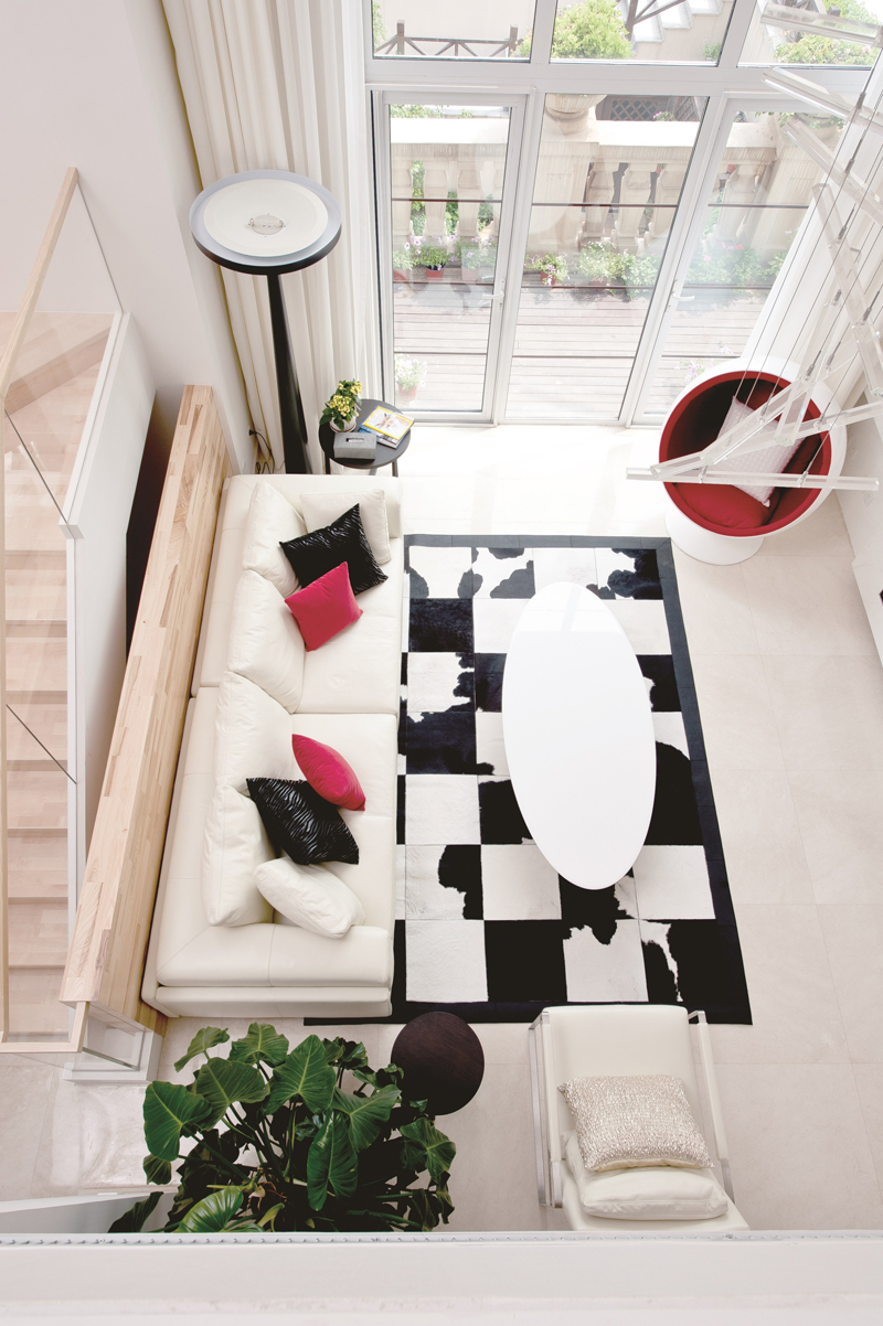 现代别墅客厅沙发颜色搭配设计效果图