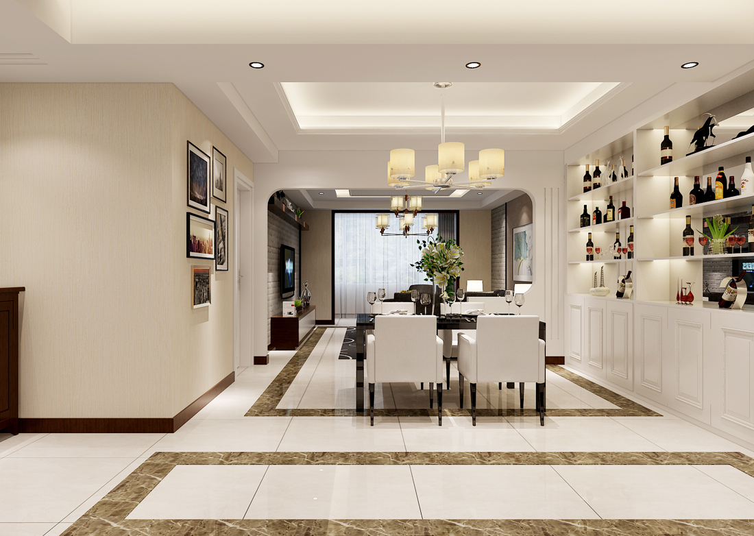 现代别墅室内设计简约餐厅风格装修效果图片