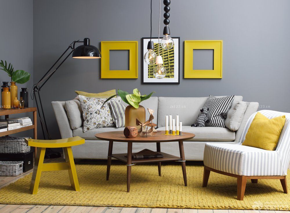 现代风格客厅的沙发背景墙装修效果图片