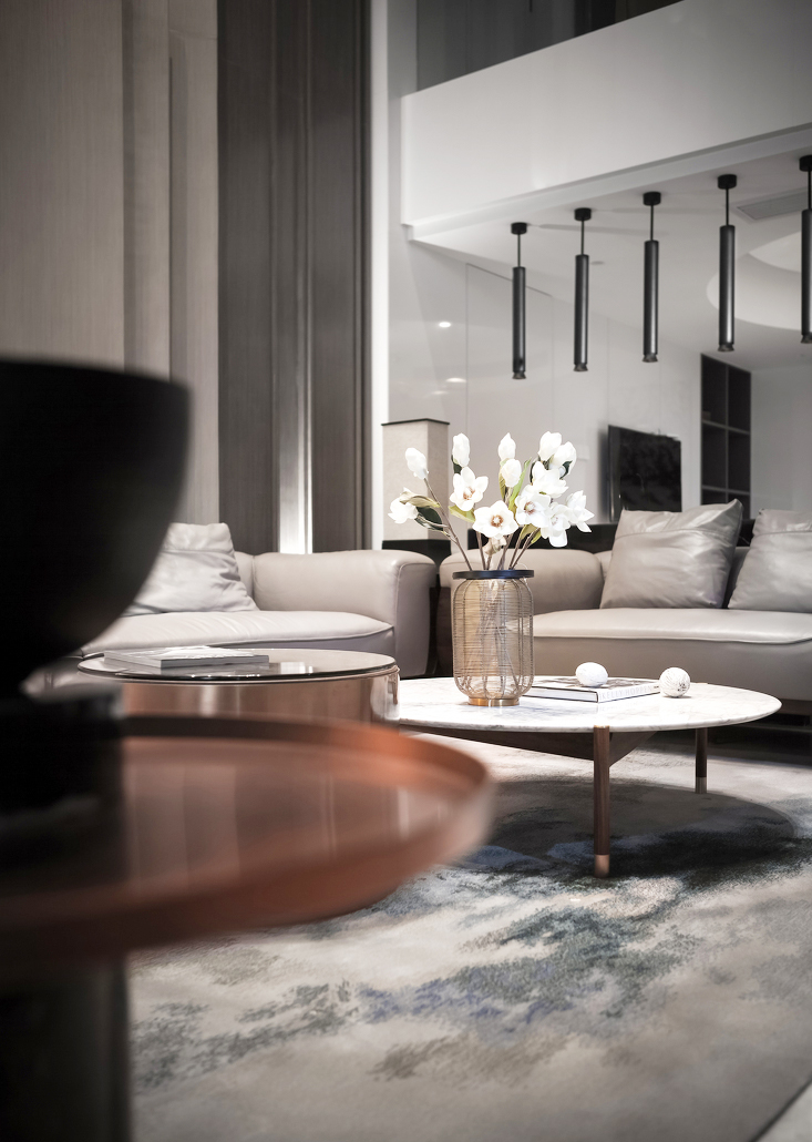 现代新中式风格客厅地毯装修效果图片
