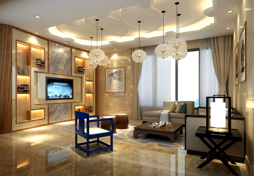 香格里拉1300平米别墅欧式风格客厅装修效果图