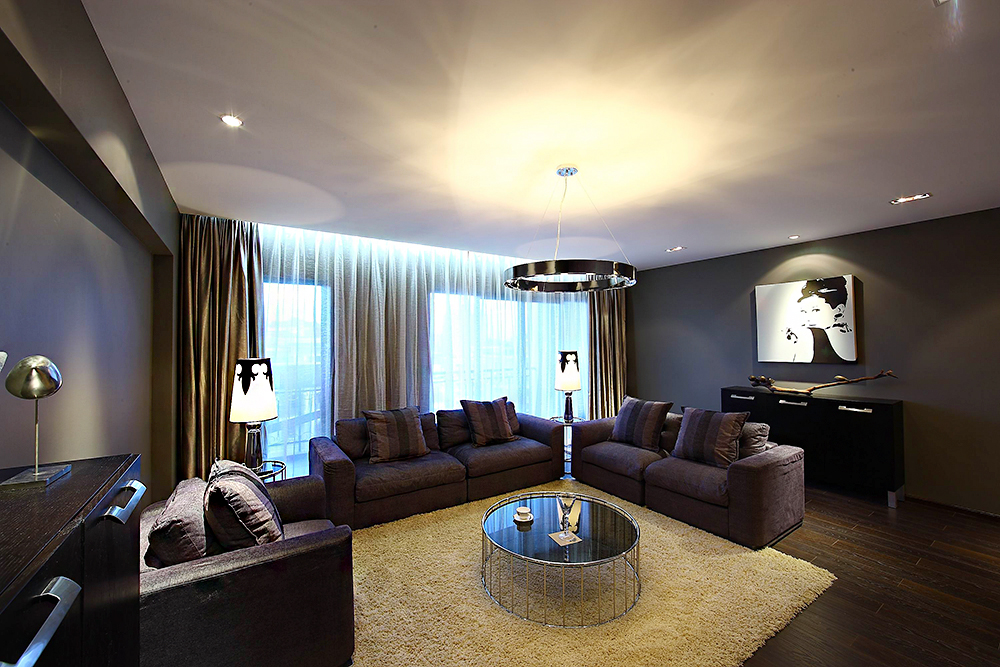 小户型别墅客厅沙发摆放设计装修效果图片