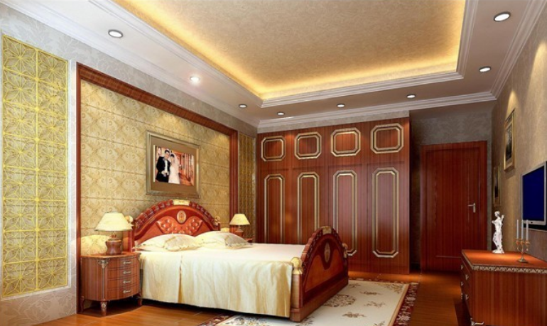 中惠沁林山庄300平米简欧风格别墅卧室衣柜装修案例