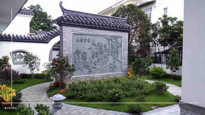 中式风格别墅花园过道装修设计图