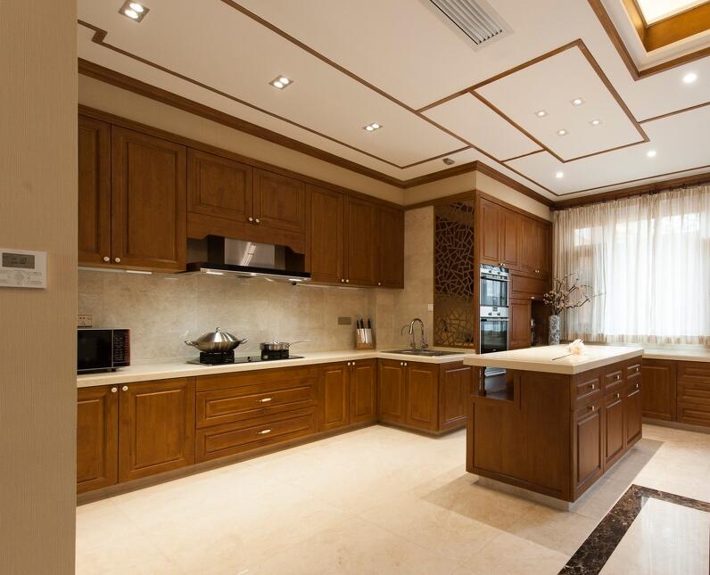 中式风格家庭厨房橱柜设计案例欣赏