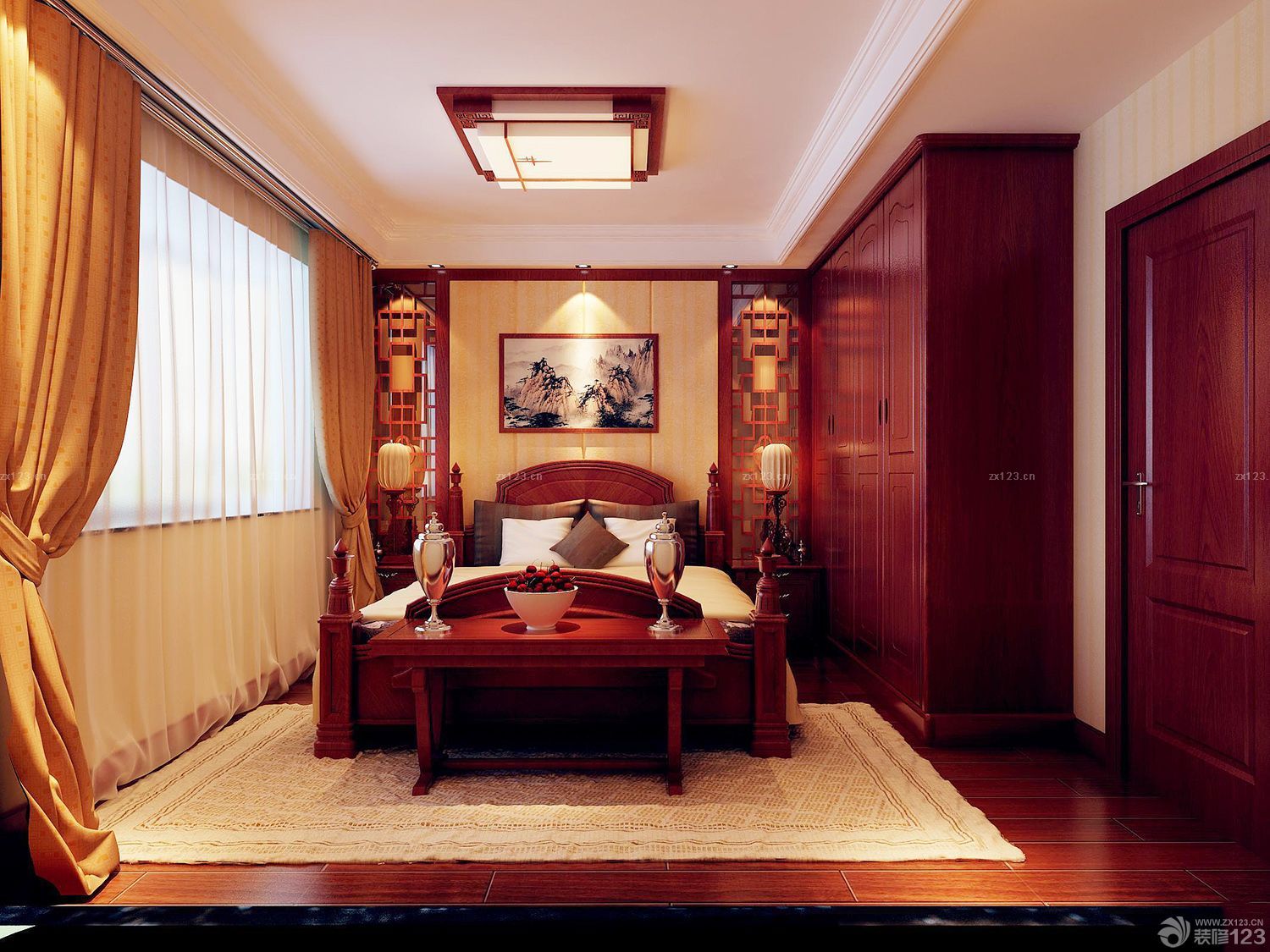 欧式卧室红木整体衣柜装修设计效果图 – 设计本装修效果图