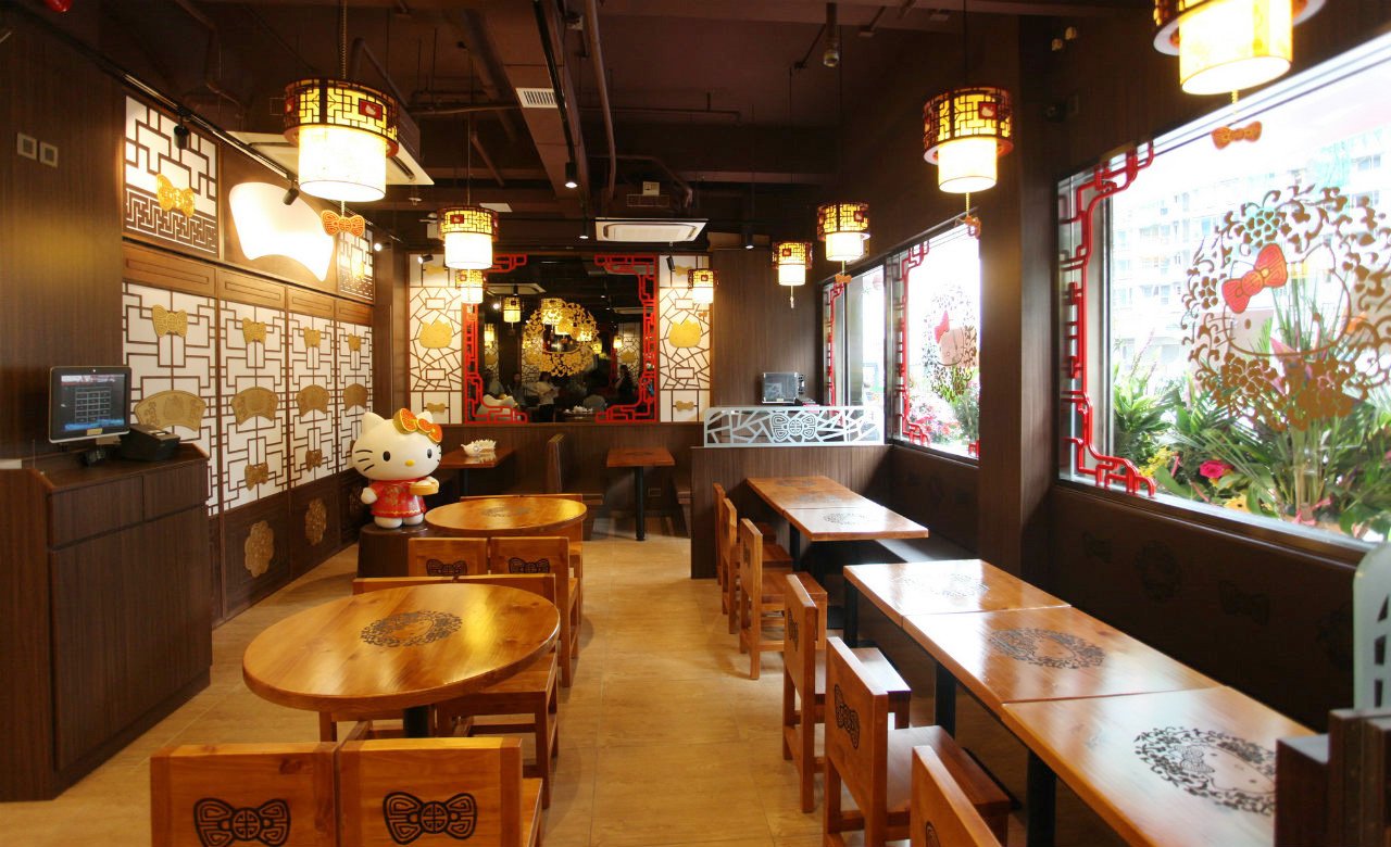 中式小型酒店餐厅设计元素装修效果图