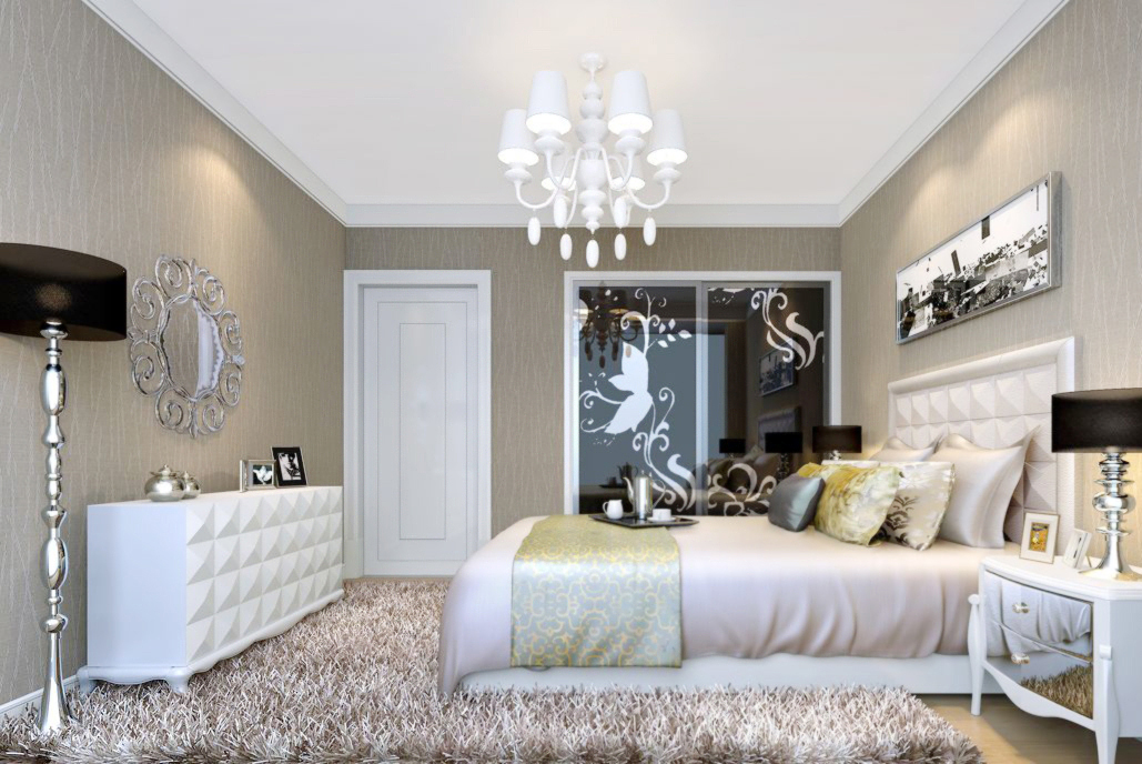 最新欧式风格别墅卧室壁纸装修效果图片