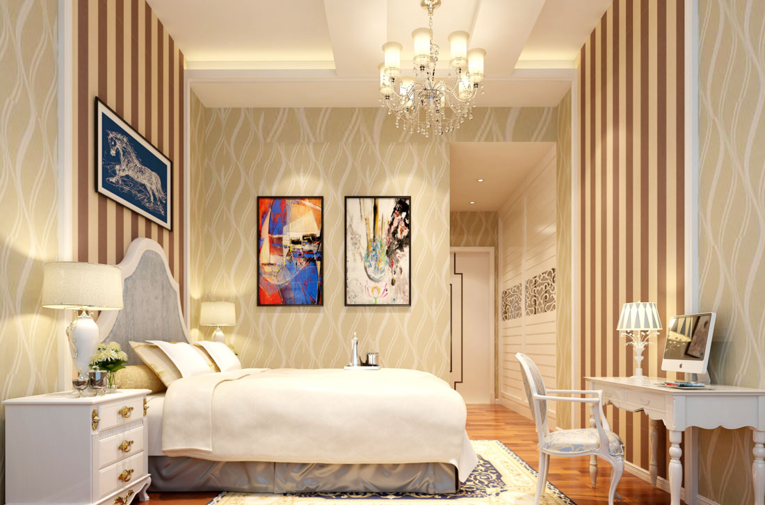 最新现代简欧风格别墅墙面壁纸装修效果图片